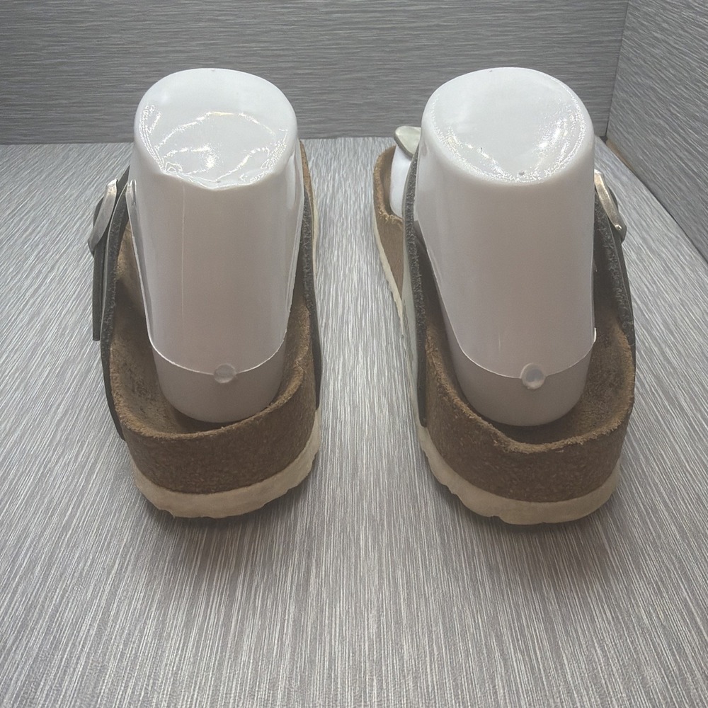 Birkenstock Gizeh Metallic Silver Thong Sandals Womens EU 38 US 7 Comfort - Picture 4 of 10